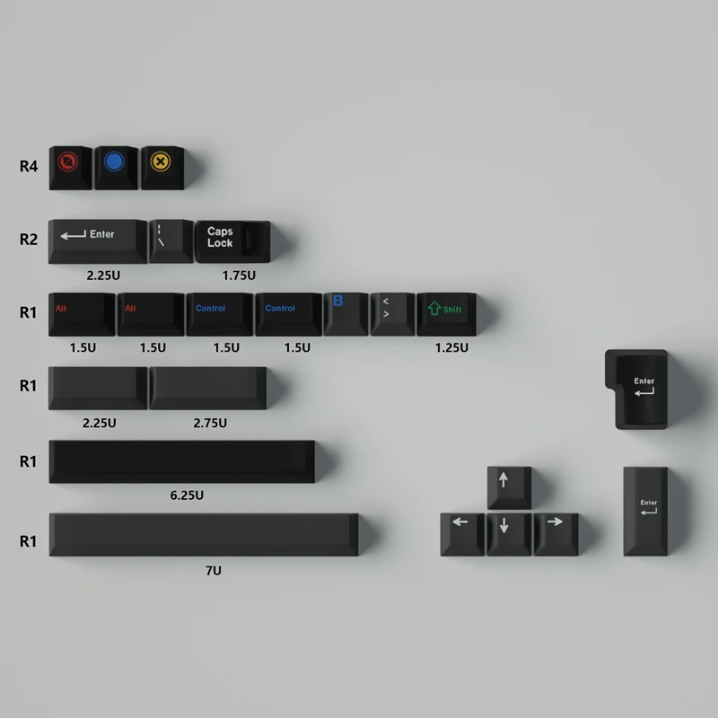 Retro Dark Lights Keycaps, PBT Keycap, Perfil