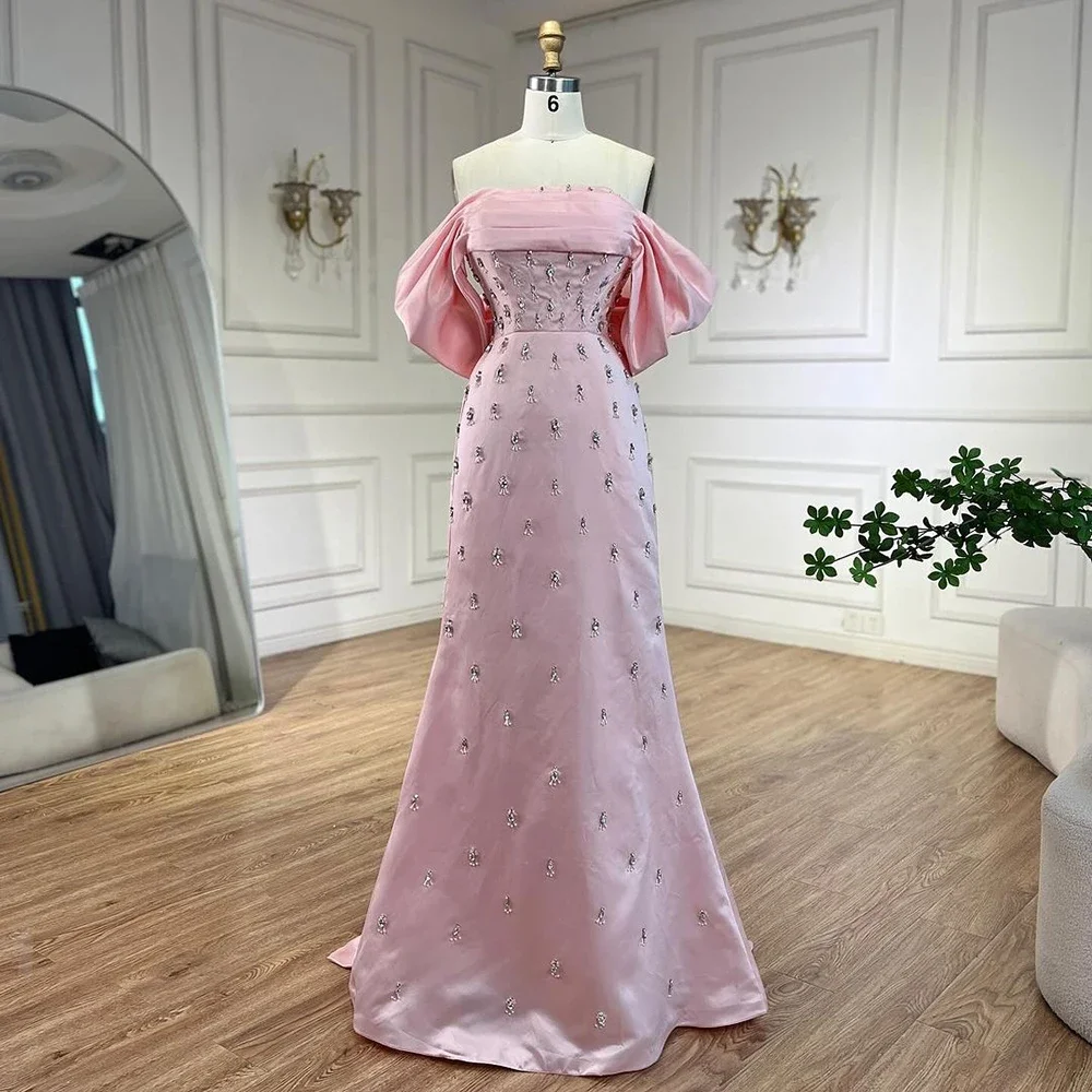 Pink Meramid Luxury Evening Dresses Gowns 2025 Beaded Elegant High Split For Women Party LA71373 main image 0