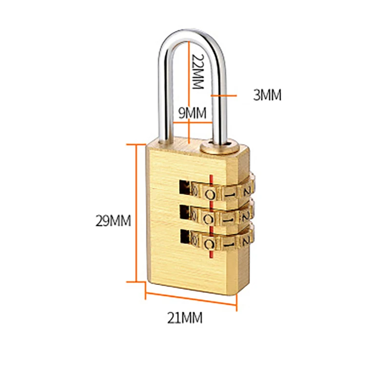 Combination Padlock 4 Digit Password Anti-theft Copper Lock For School Locker etc