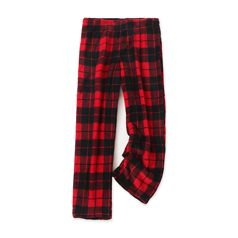 

Plaid Pajama Pants Warm And Skin-friendly Loose Coral Velvet Elasticated Waist Home Pants 15615