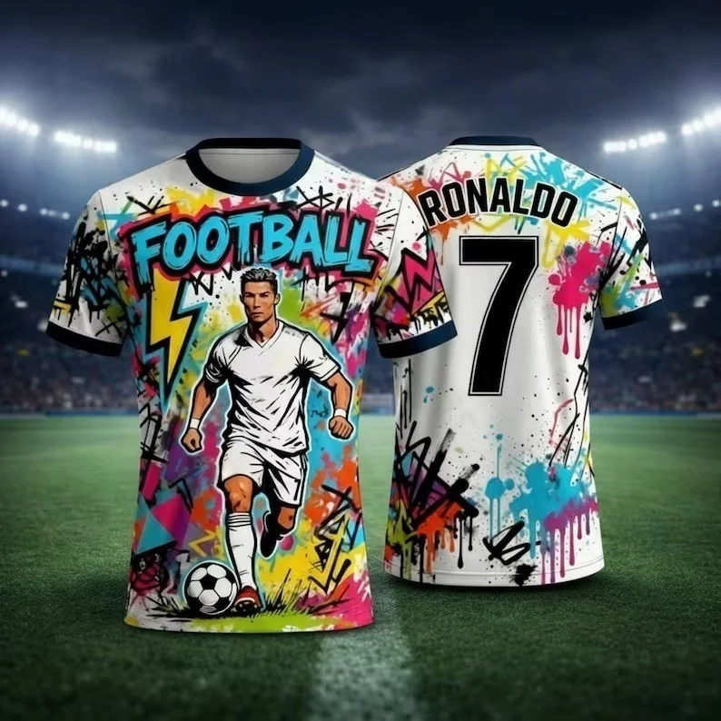 2026 AI-Trikot # 7 Cristiano Ronaldo Bedrucktes T-Shirt Outdoor Fitness Training Sportbekleidung Sommer Herren Kinder T-Shirt Große Größe – Detail 7