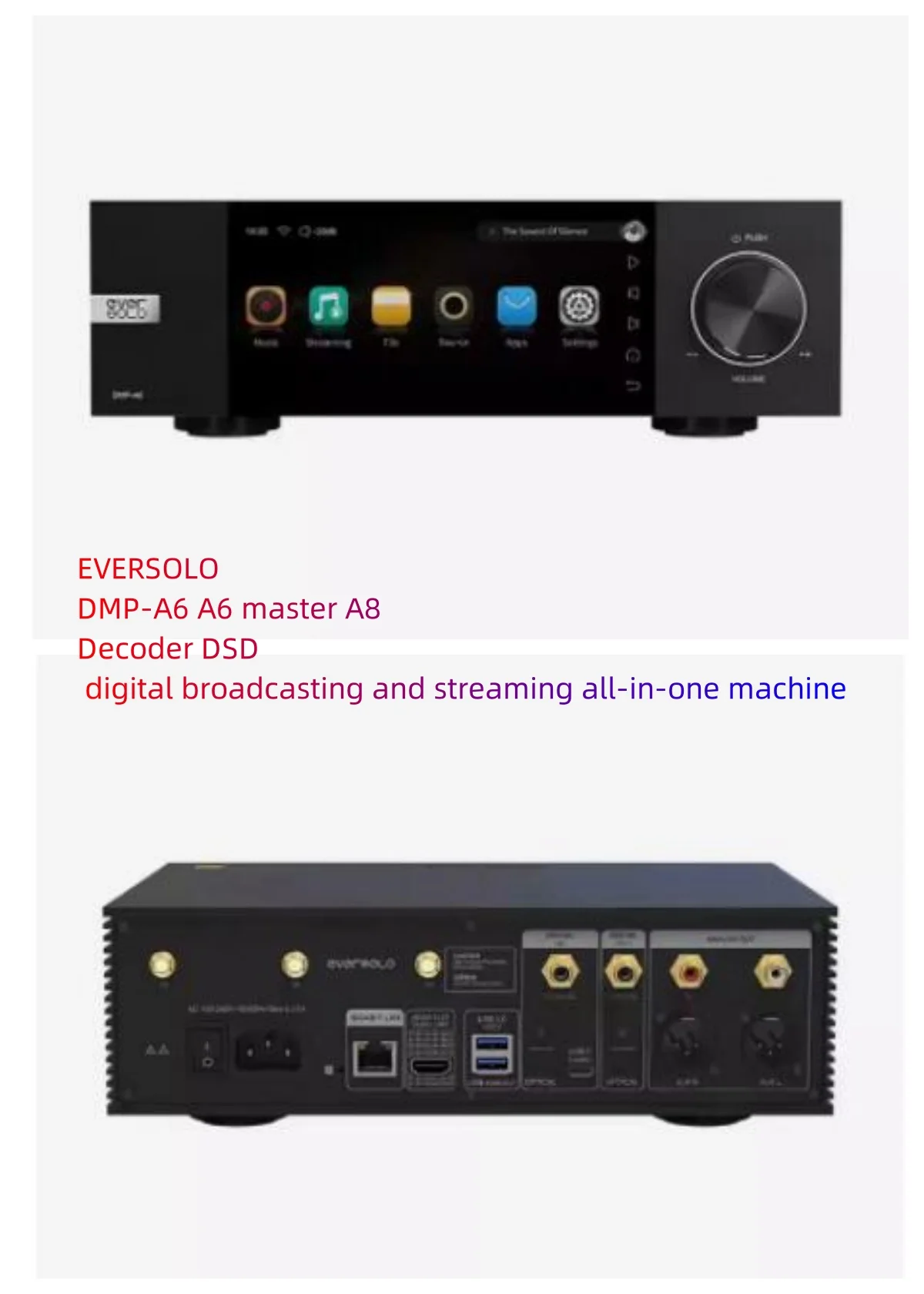 Nuovo Decodificatore Eversolo Dmp-A6 A6 Master A8 Dsd Riproduzione Digitale Streaming Macchina All-In-One