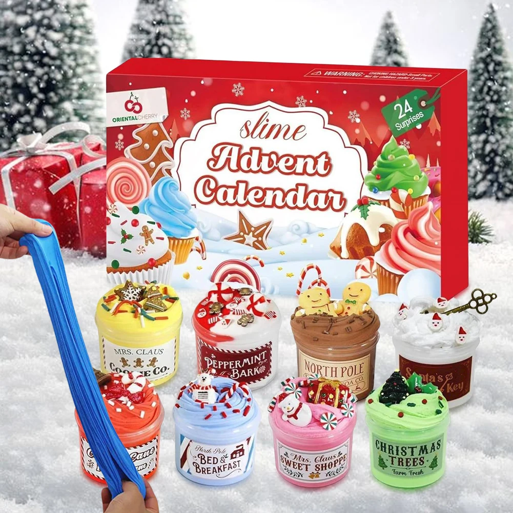 Slime Advent Calendar Christmas Advent Calendar DIY Slime Kit Xmas Countdown Christmas Gift Kids