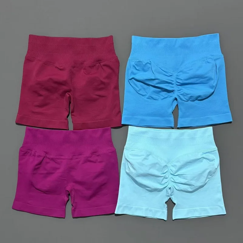 Women Fitness Workout Shorts Yoga High Waist Lift Butt Fitness Shorts Gym Running Sportswear Women Push Up Gym Leggings