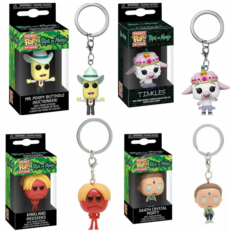 Funko Pop NUEVO Rick y Morty TINKLES MR. POOPY Llaveros Figura de vinilo Llavero Krombopulos Pickle Rick Pocket Pop Llavero de juguete