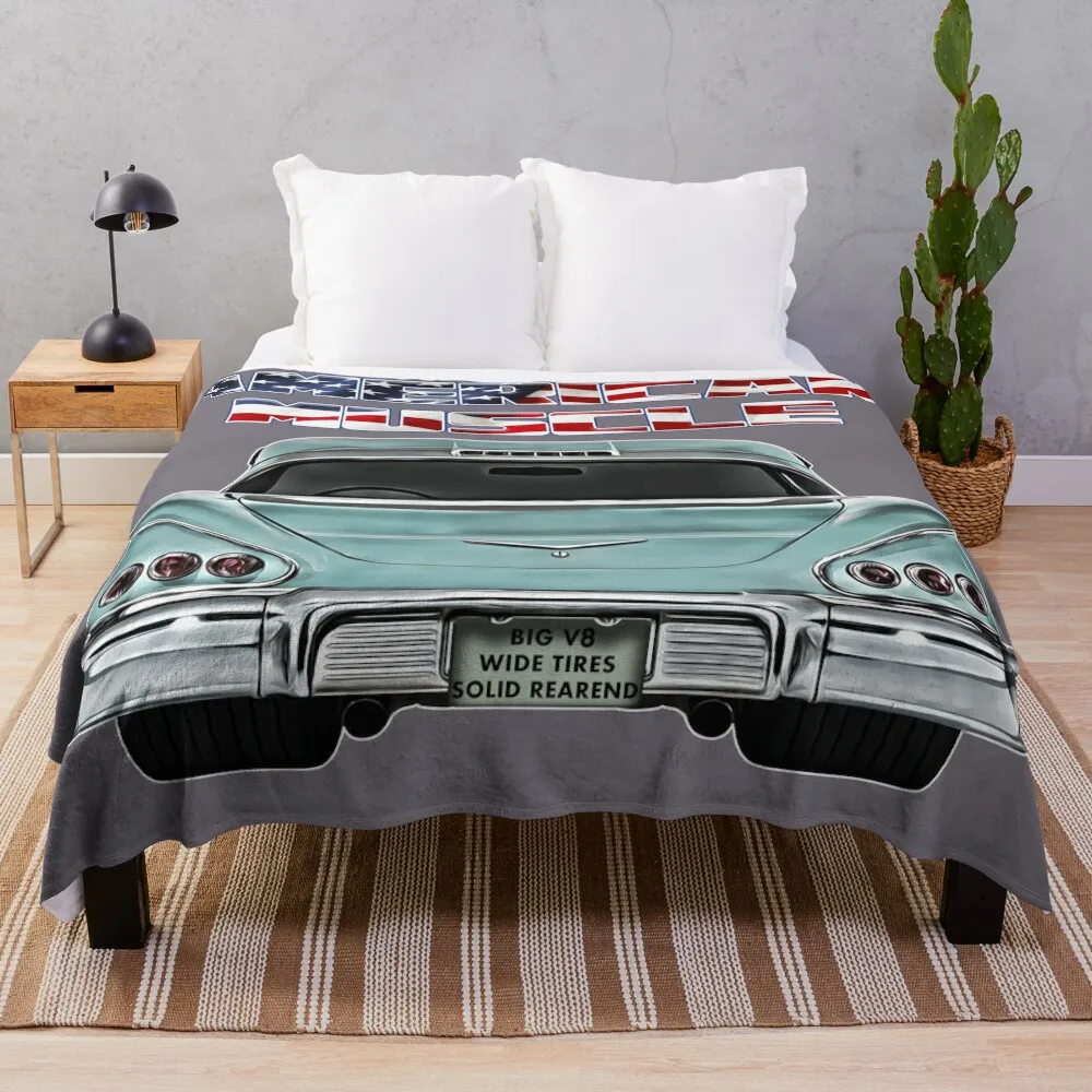 

1958 Hotrod Muscle Car Oldtimer Youngtimer 58 Throw Blanket Plush Hairy Blanket