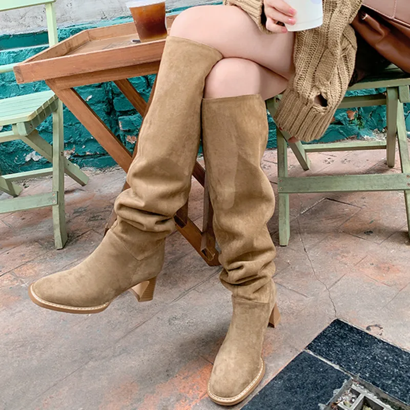 

ENMAYLA большой размер 35-40 2023 INS женские сапоги из натуральной кожи до колена зимняя теплая обувь для женщин модная женская обувь Botas