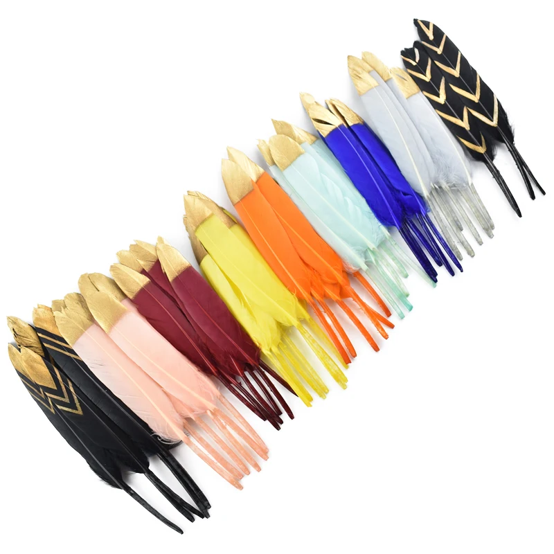Goldene und Silberne Entenfedern, Bunte Gänsefedern für Bastelarbeiten, Weiße DIY-Schmuck- und Nadelarbeitszubehör, Party-Handwerksartikel, Dekorative Accessoires – Detail 3