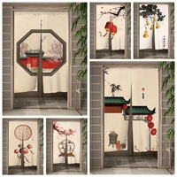 Chinese Style Scenery Door Curtain Landscape Ink Art Painting Curtain Living Room Japanese Doorway Entrance Hanging Half-Curtain 1