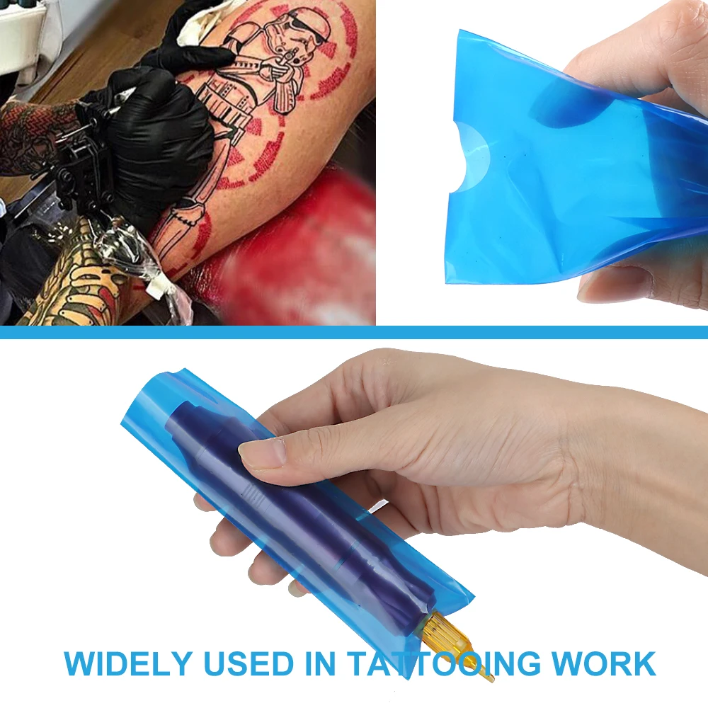 50/100pcs Tattoo Pen Machine Bags Cover Sleeves PMU Supply Disposable Blue Pink Black Microblade Pen Clip Cord Cover Accessories 6