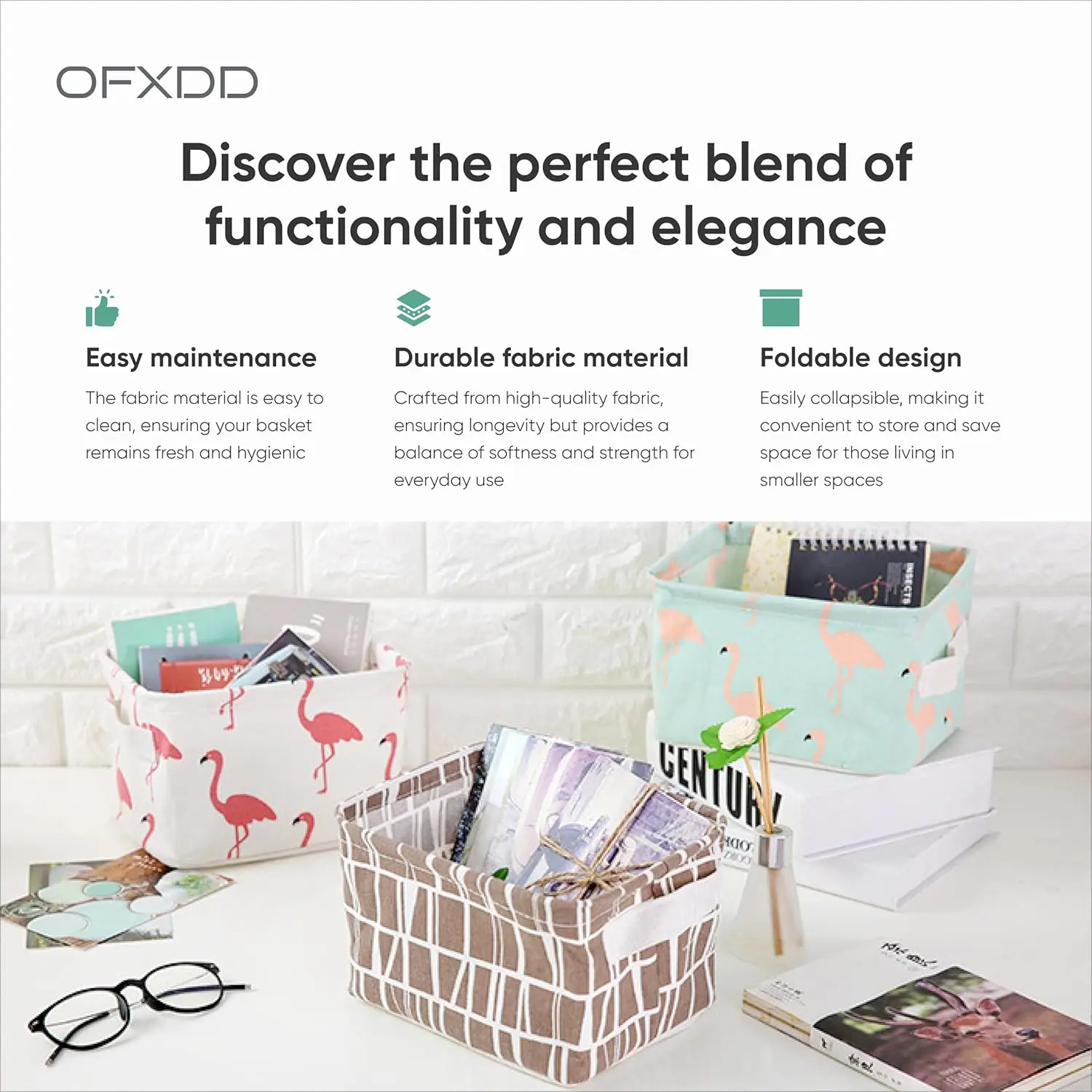1pc Cotton Linen Fabric Waterproof Desktop Sundries Basket Storage Box Cosmetic Toy Organizer Underwear Socks Clothes Storagebag 4
