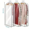 3 PCS 10-Inch Gusseted Garment Bags Clear Waterproof Suit Covers for Storage Hanging Zipper Clothing Protection Hanging Organize 2