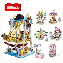 

New City Mini Building Blocks Carousel Ferris Wheel Toys Assembly Blocks Architecture Bricks DIY Toy for Children Birthday Gifts