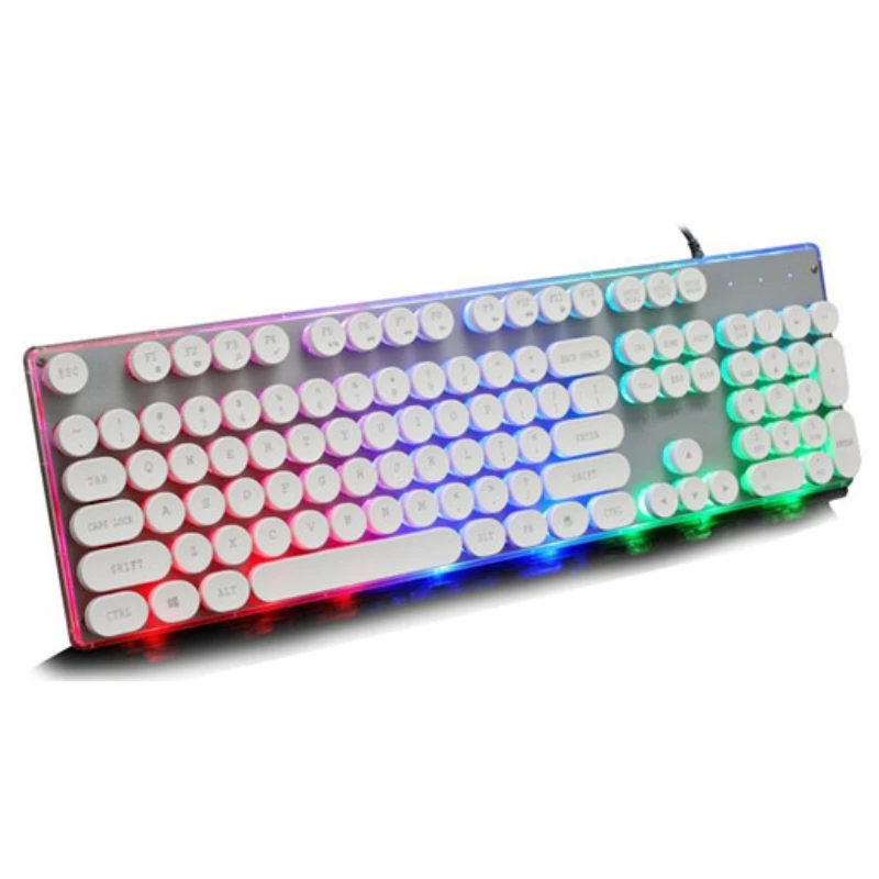 RGB Backlit Gaming Keyboard LED Punk Key USB Wired MultiMedia Mechanical Gaming Keyboards For PC Computer Laptop Desktop Teclado 