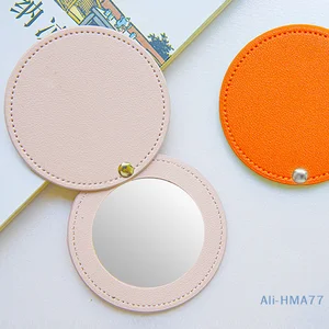 1Pc Portable Mini Stainless Steel Unbreakable Makeup Pocket Mirror Cosmetic Mirror Cute Makeup Hand Pocket Mirror