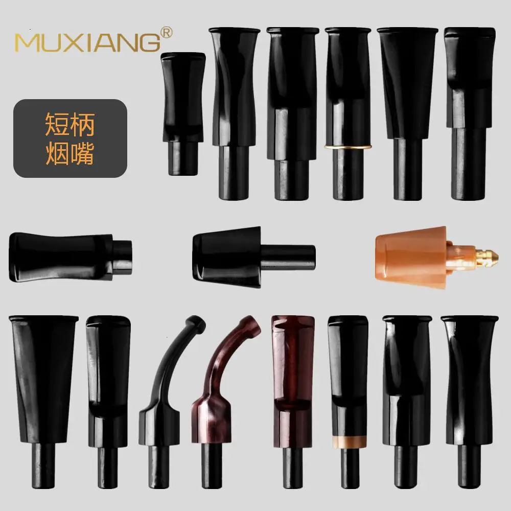 Acrylic Tobacco Pipe Mouthpiece Curve Straight Shank For 9mm/3mm Filter