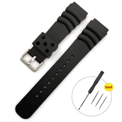 Diver Rubber Silicone Sports Watch Band - Wrist Strap for Adventure and Fitness Enthusiasts (Black)