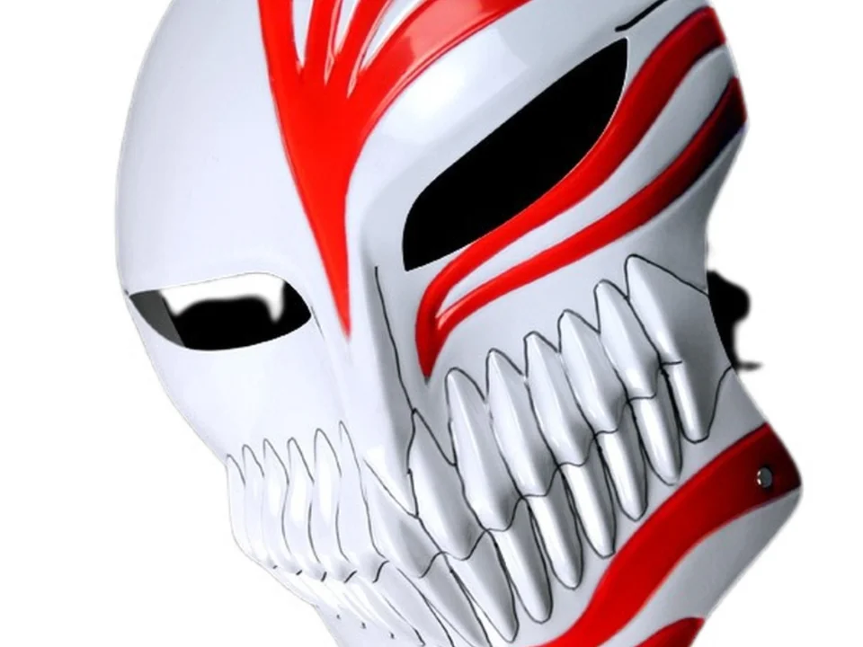 Anime Bleach Kurosaki Ichigo Half Face Resin Mask Halloween Party Cosplay Props Anime Bleach Kurosaki Ichigo Half Face Resin Mask Halloween Party Cosplay Props