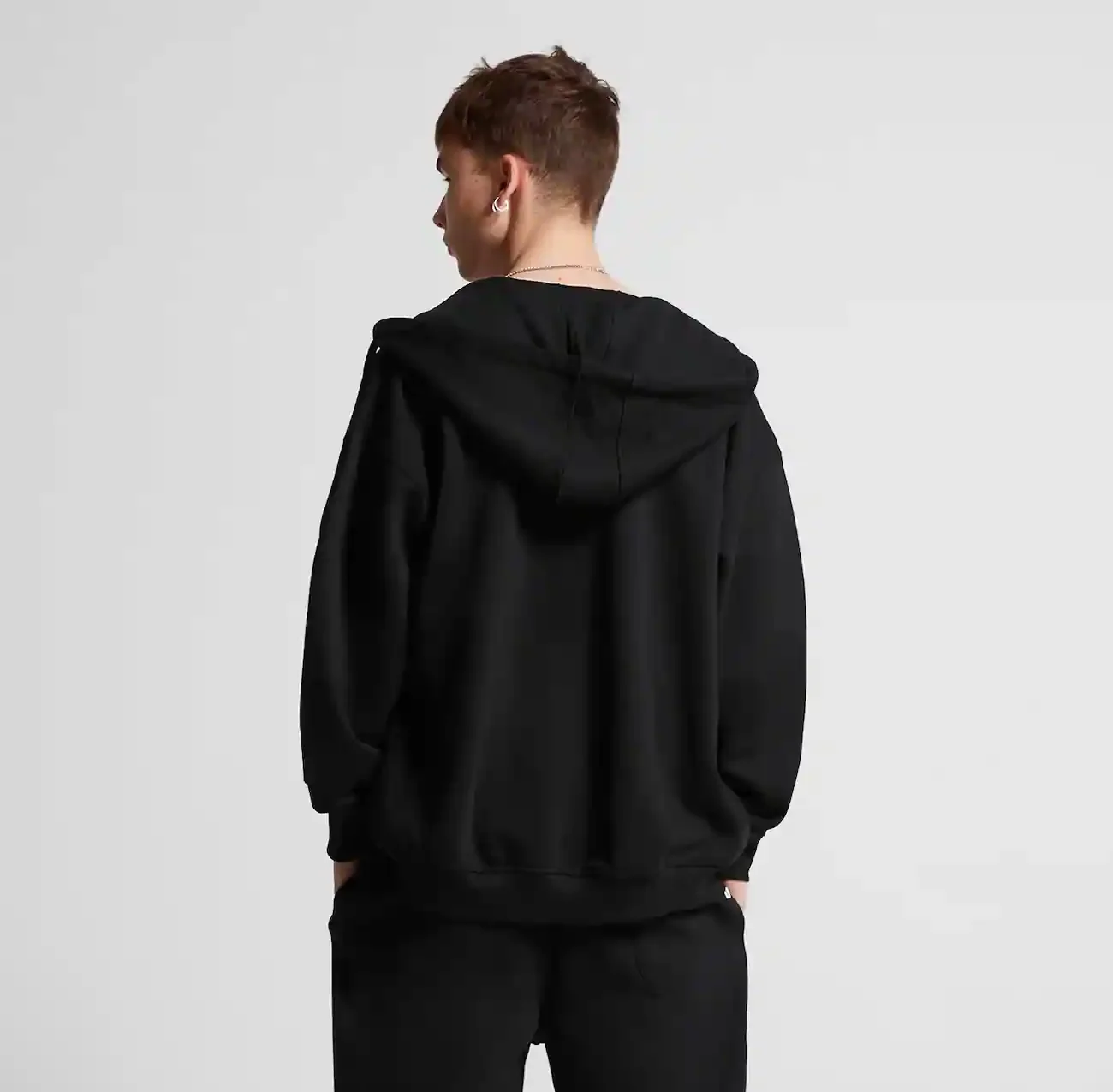 600GSM 95% Cotton Solid Retro Oversize Hoodie Unisex Winter Warm Zipper Up Open-Up Hoodies Vintage Classic Streetwear Loose Coat 2