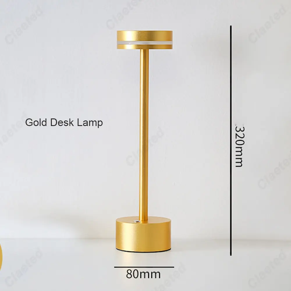 LED Table Lamp Rechargeable Touch Three-tone Lighting For Cafe Bar Restaurant Living Room Bedroom Study Decoration Night Light