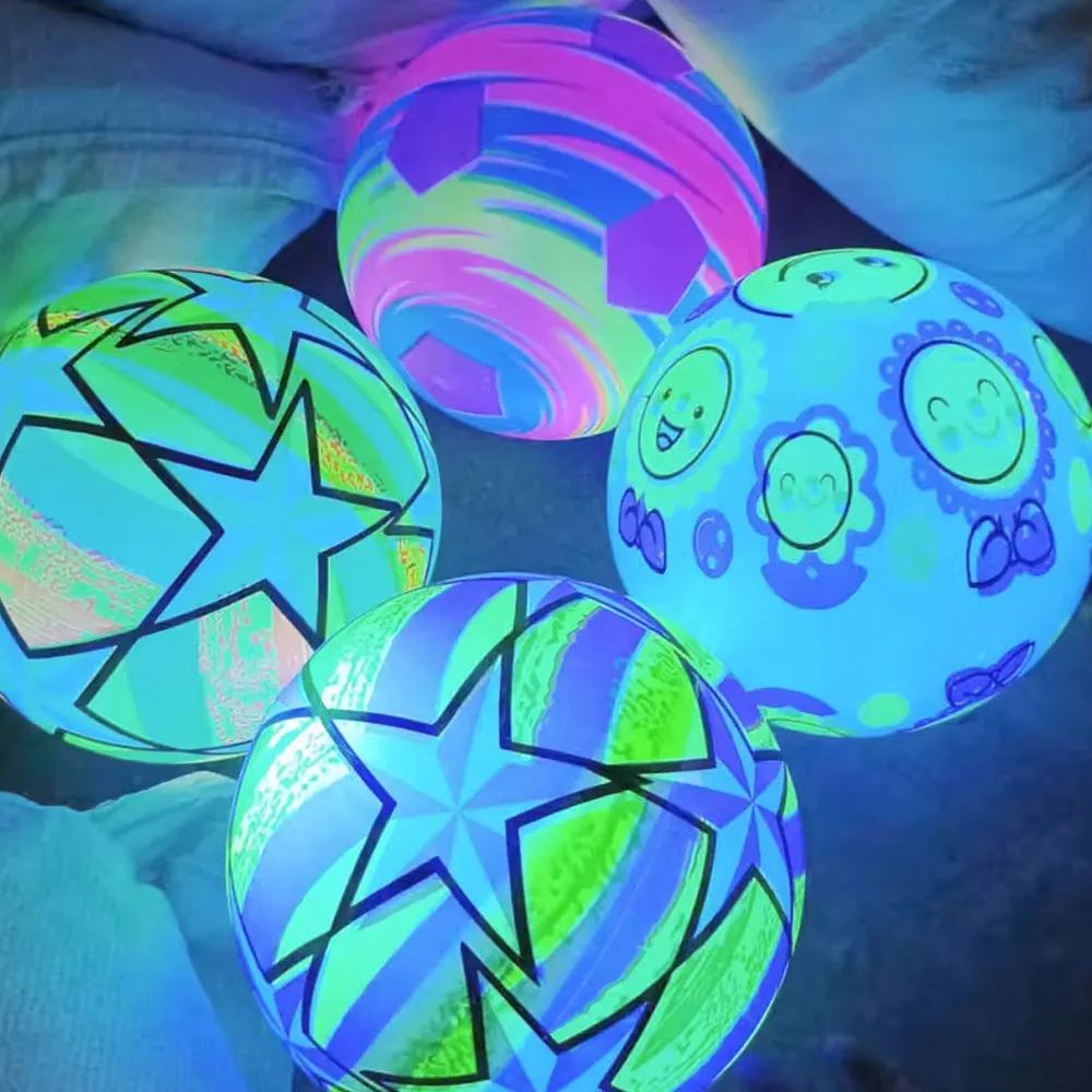Portable Luminous Ball Flashing Sport Fitness Inflatable Throwing Bouncy Ball Rubber Parent-child Outdoor Interactive Games Toys 3