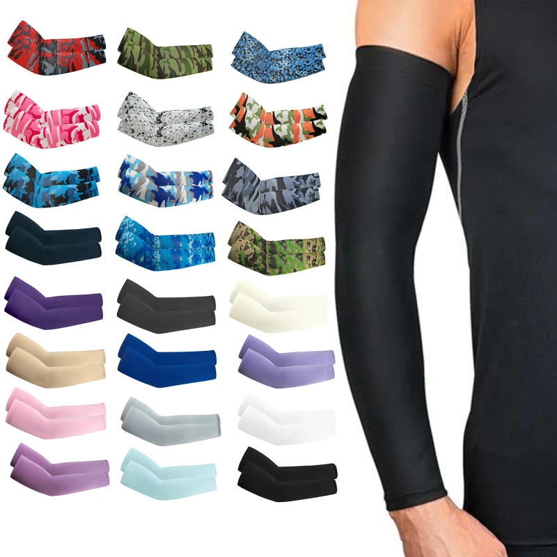 

Summer Sun UV Protection Arm Sleeves Ice Cool Cycling Running Fishing Climbing Driving Arm Cover Warmers For Men Women