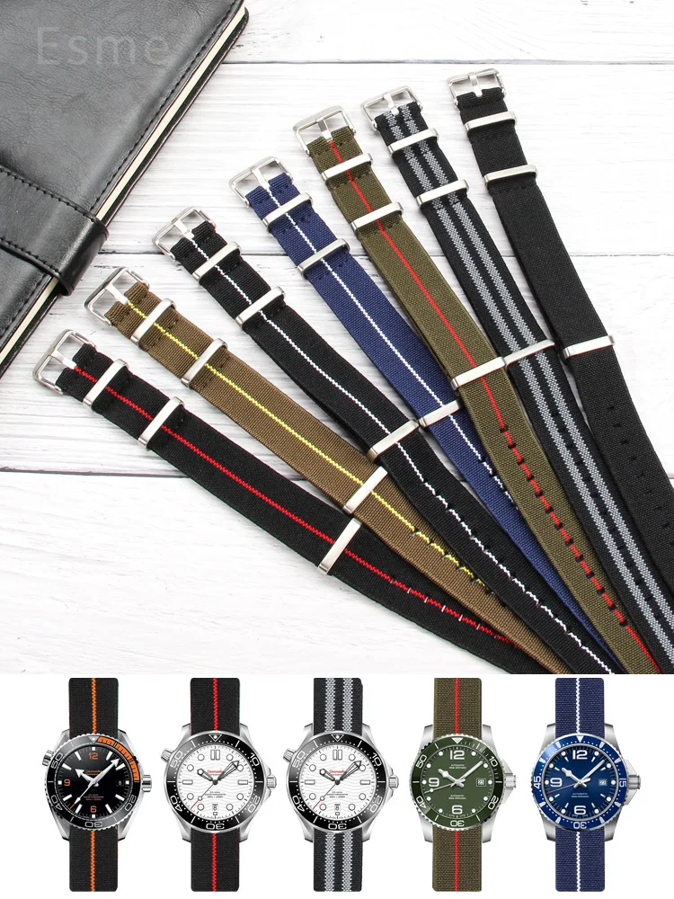 Timone Biwan Nato Cinturino In Nylon Per Rolex Black Water Ghost Omega Cavalluccio Marino Tessuto Tela Dw Traspirante Confortevole Cinturino