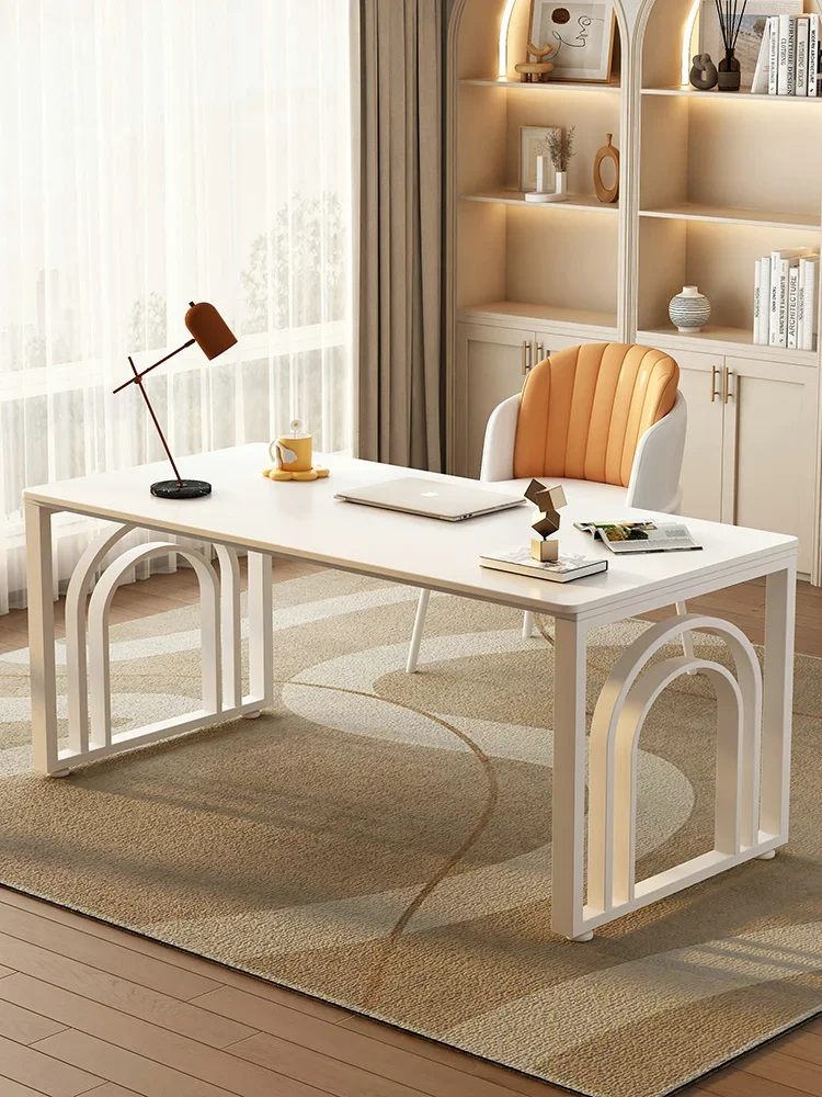 

Cream style rock board desk, light luxury computer desktop desk, minimalist modern student household small unit internet famous