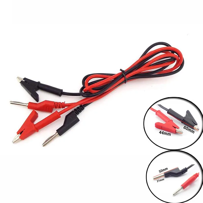 1M double end Test lead Wire Line electrical Voltage Banana Plug and Alligator Clip Crocodile 15A diy for multimeter R23