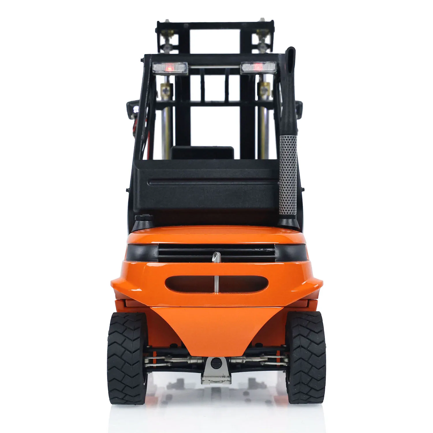 In Stock 1/14 RC Hydraulic Forklift 40DA3 Wheeled Transfer Painted Finished Car Metal Construction Vehicles Light Sound Model 6