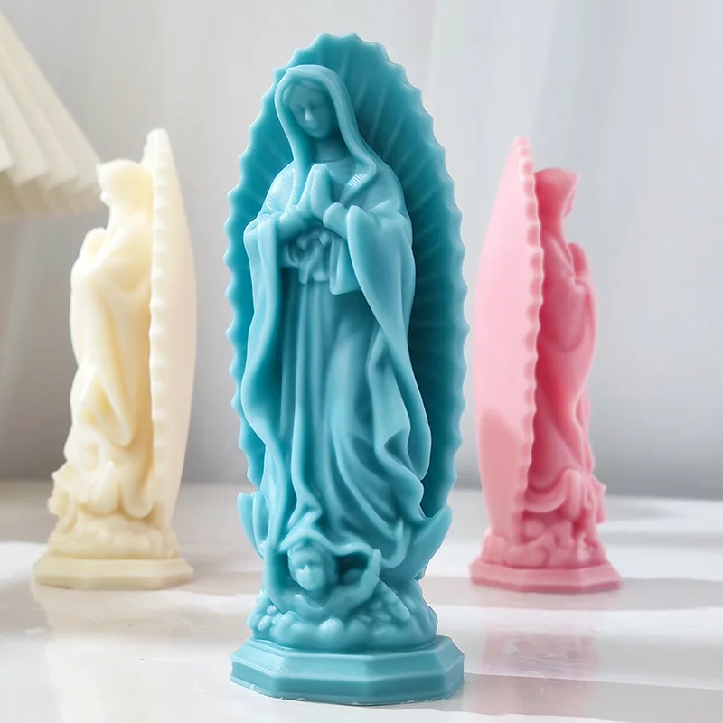 Elegant Madonna Silicone Candle Mold - 3D Mary Statue Making Kit