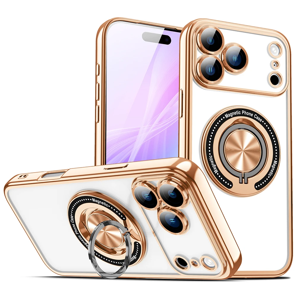 Vibrant 360° Invisible Rotating Ring Car Holder Case with Lens Protection