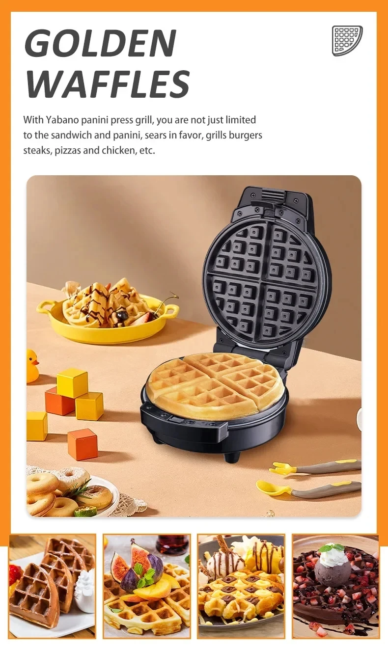 3in1 Exchangeable Waffle Sandwich Donut Maker Non-Stick Multi-Function Electric Breakfast Cake Baking Machine