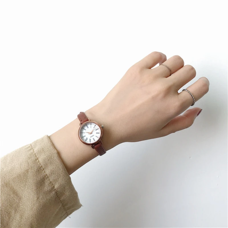 retro brown women watches qualities small ladies wristwatches