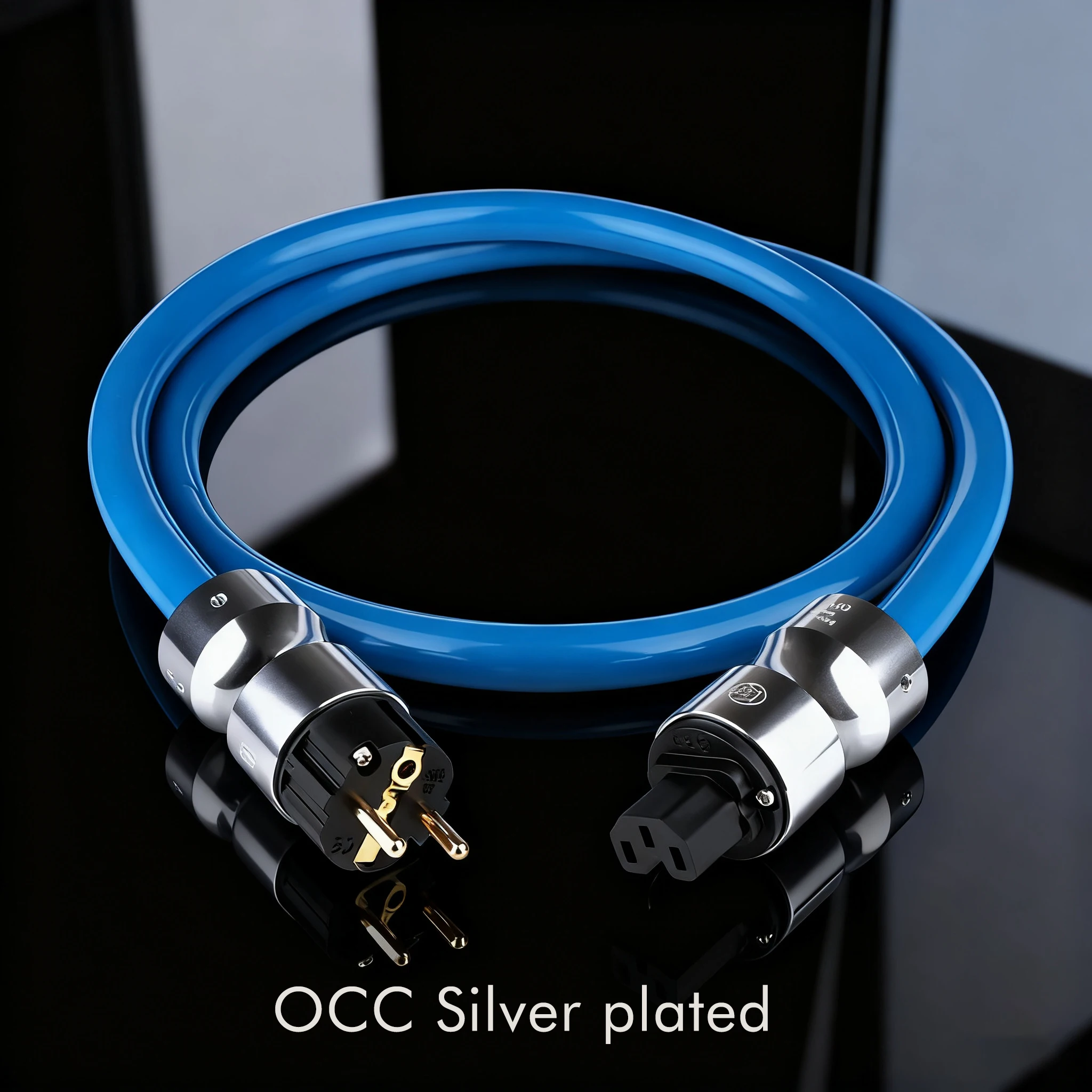 OCC Silver Plated Power cable D511 EMC Shield AC Power Cord Silver Plated US Cord Cable HIFI EU version schuko power cable