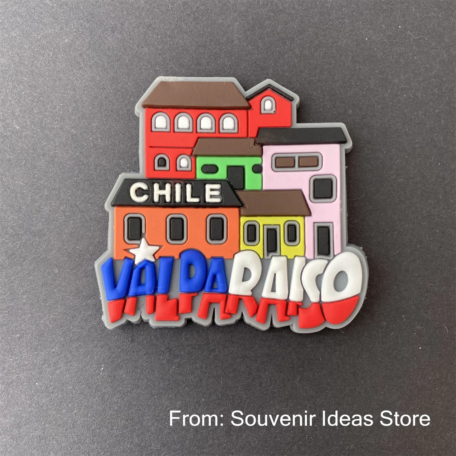 ColorValparaisoChileTouristTravelGiftSouvenir3DRubber