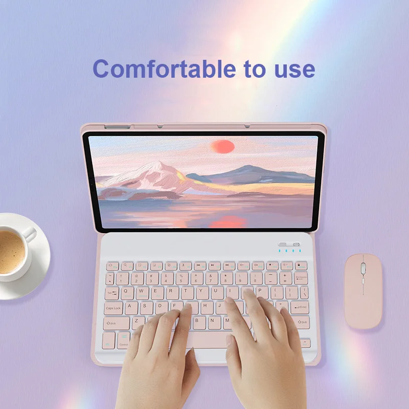 para Xiaomi Redmi Almofada Teclado Tablet Case 2023 11 10.6 Couro do Plutônio Tri-dobrável Suporte Flip Magnética para Xiaomi por Capateclado sem Fioteclado e Mouse sem Fioteclado Inalambrico Bluetoothteclado Ipa - Imagem 6