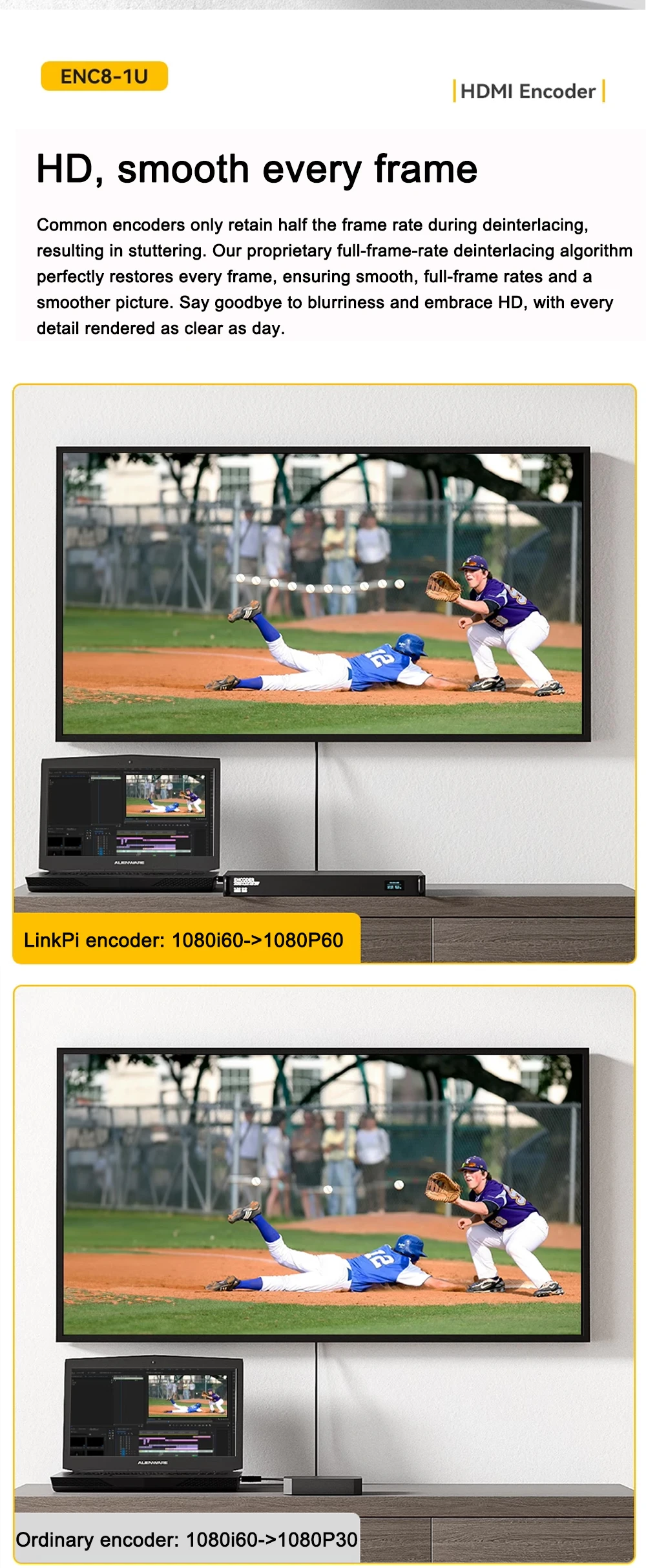 Link Pi ENC8-1U 4K-HDMI Video Codec 8-channel HDMI Encoder 1080P@60fps 4GB DDR4