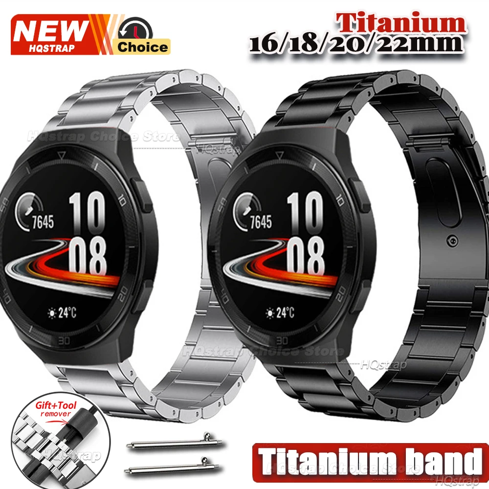 Premium Titanium Metal Watch Band with Butterfly Clasp Strap
