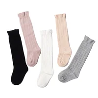 Kids Baby Socks Knitted Cotton Long Tube Sock Kids Knee High Toddler Socks Kids Girls Lace Summer Cute Socks 0-3T Leg Warmer 1