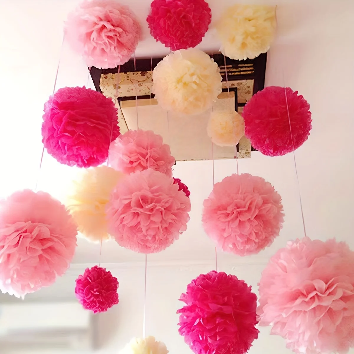 9 Stück festliche Blumenkugeln aus Papier – lebendiges Dekorationsset für Hochzeiten und Geburtstage – elegante Event-Atmosphärenverstärker – Detail 6