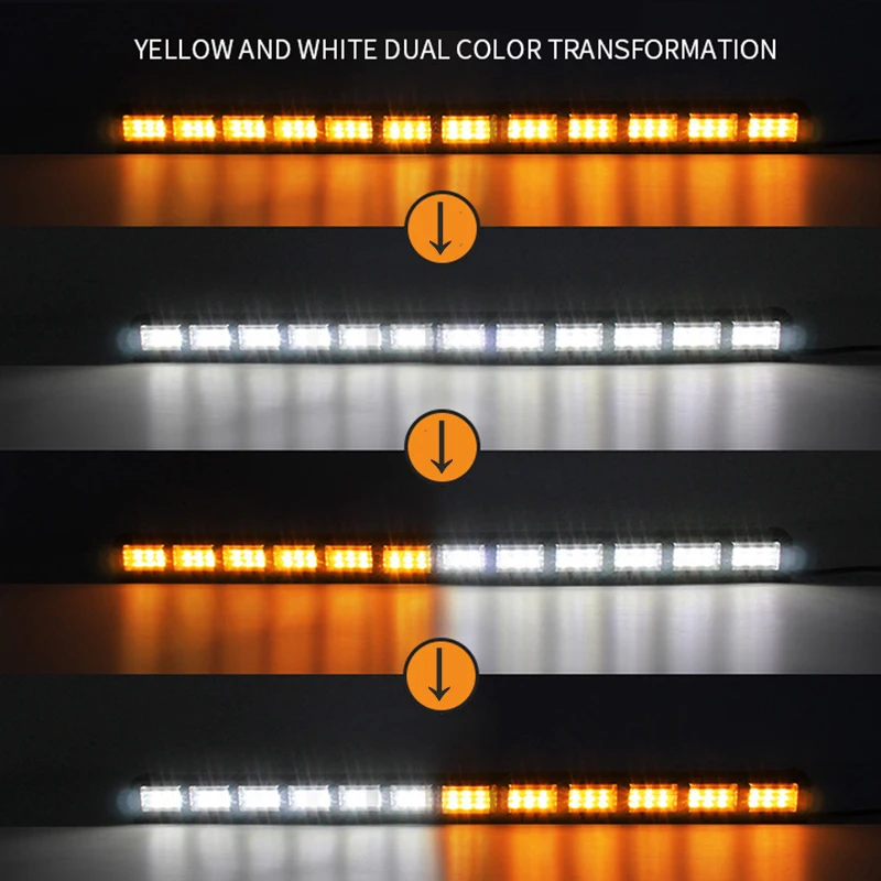 LED Light Bar Double Row Car Flash Middle Net Light Led Car Warning Ceiling Bumper Light Work Signal
