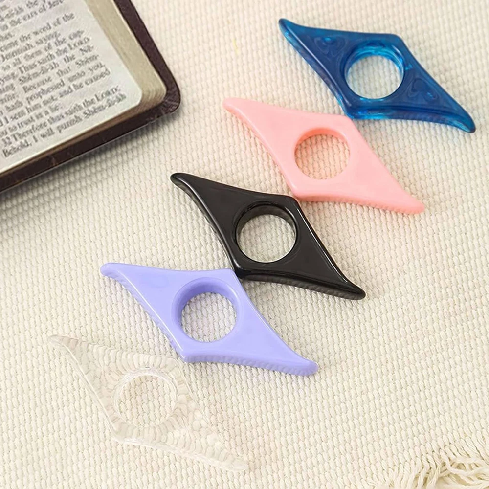 Bookmark Page Holder Silicone Book Page Holder BetterJonny Book Page Holder for Reading 5 Pcs Cute Acrylic Thumb Book Holder Thumb Ring Accessories for Read