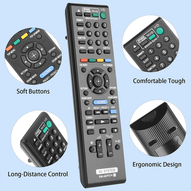 RM-ADP074 Afstandsbediening, AV-systeem Afstandsbediening Vervanging voor Sony BDV-E190 BDV-E290 BDV-E490 BDV-E690 BDVE190 BDVE290 BDVE490 BDVE690