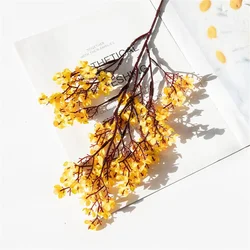 Elegant Cherry Blossom & Baby's Breath Faux Flower Arrangement for Wedding and Home Decor (Orange)