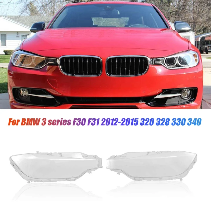 

1Pair Front LH&RH Headlight Lens Cover For BMW 3 Series F30 F31 12-15 320 328 330 340 Parts Car Head Light Lamp Shade Shell