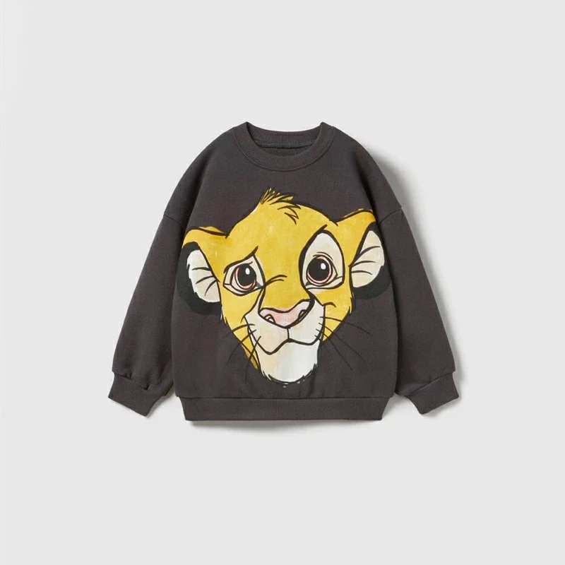 Cartoon Sweatshirts Pure Color Casual Sports Long-sleeved TShirt Boys Girls Fashion Wear Cute New Style Cotton Hoodies children t shirt