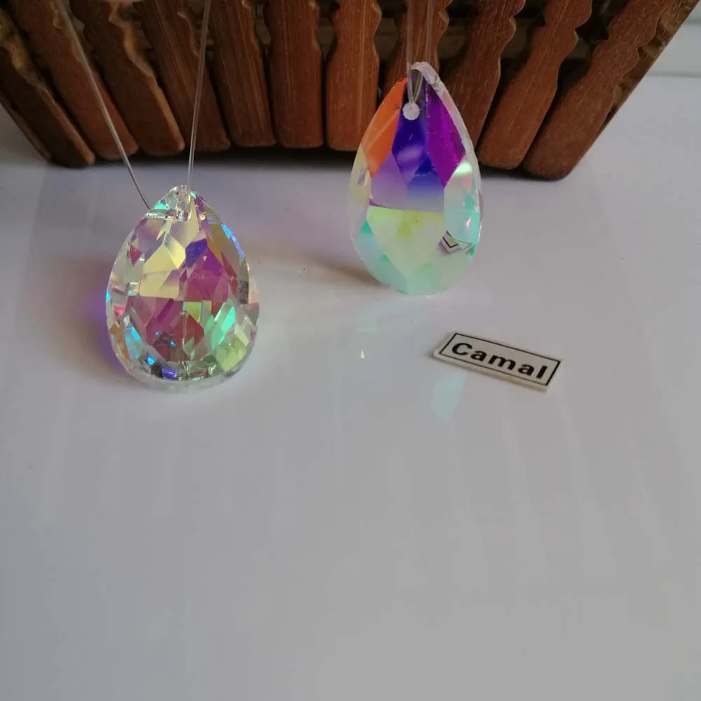 10Pcs 28mm AB Color Mesh Shape Crystal Pendant Prism Hanging Bead For Chandelier Lighting Lamp Jewellery Wedding Part DIY chandelier crystal drops