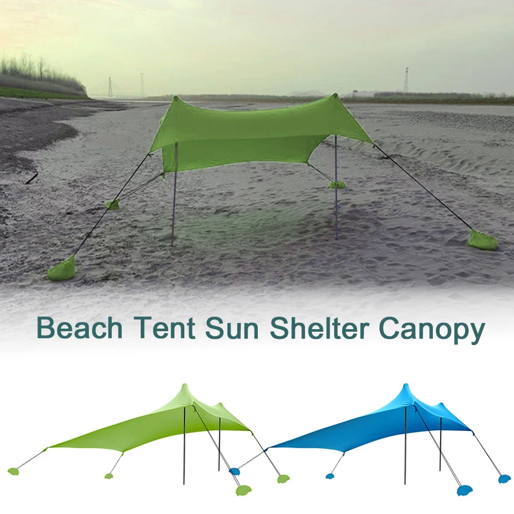 

210*160*150cm Beach Canopy Beach Tent Sun Shelter Canopy With Sandbag Anchors Sun Shade Tent For Beach Spring/Summer Shade Tent