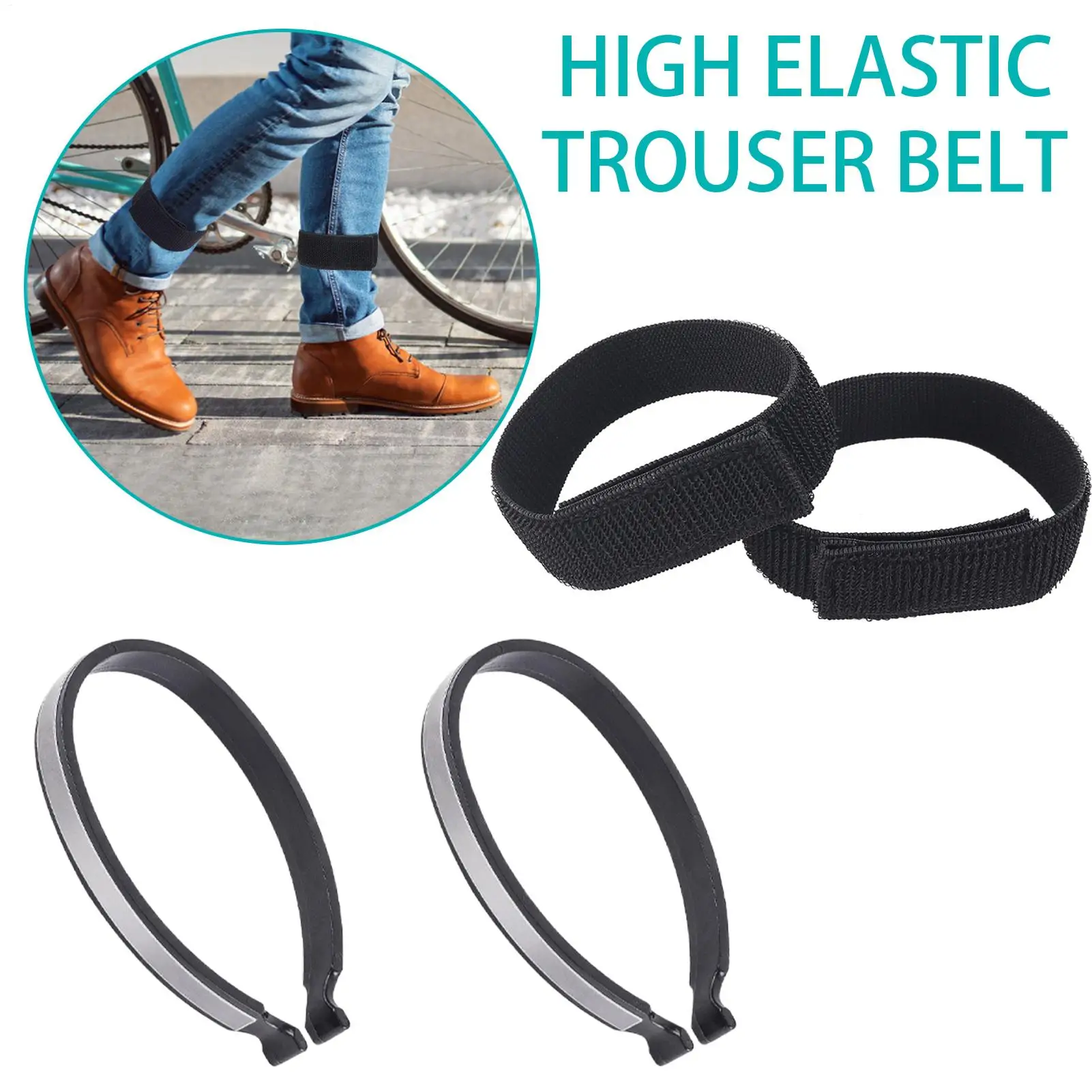 Pant Straps For Biking Cycling Trouser Clip Elastic Ankle Bands Trousers 1 Set For Riding Recreation Fishing Cycling Bicycle